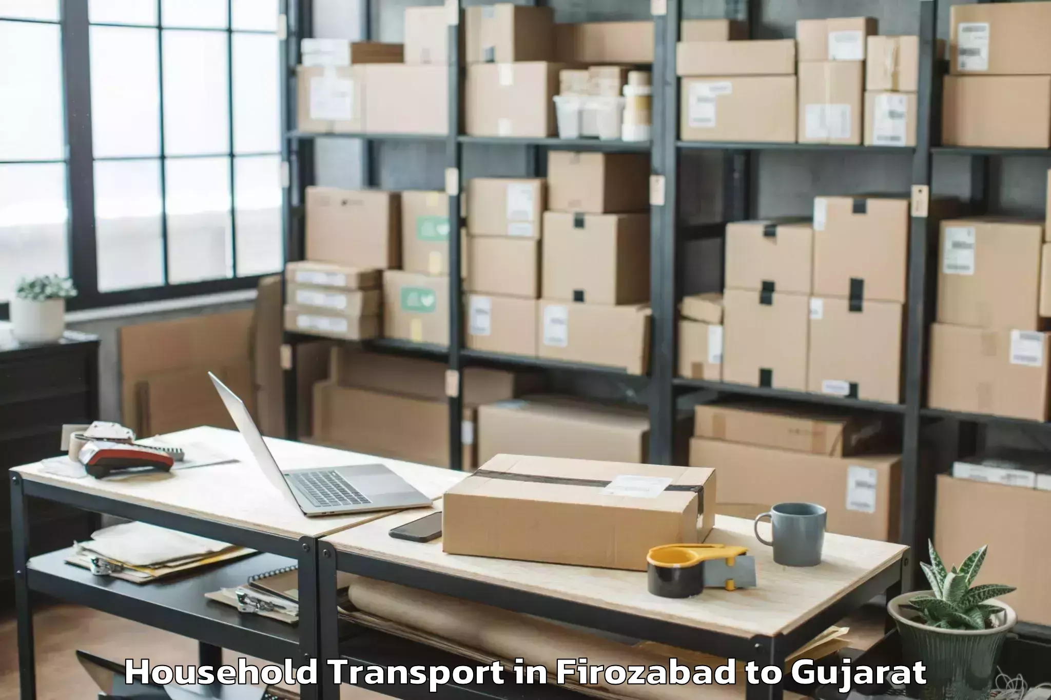 Affordable Firozabad to Bantva Household Transport